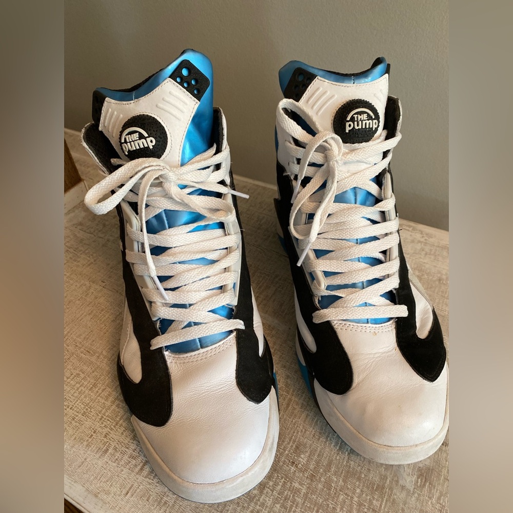 Reebok The Pump White and Blue High-Tops